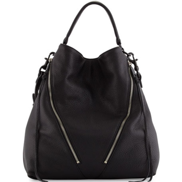 Rebecca Minkoff Handbags - Rebecca Minkoff Black Moto Leather Hobo Bag Purse